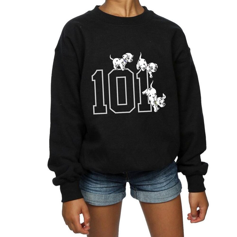 101 Dalmatians Girls Puppies Cotton Sweatshirt / Black